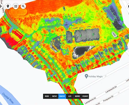 Macro view multispectral map of suburban area